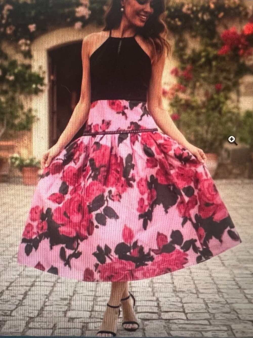 Cerise Blossom Lace Jacquard Joss Dress